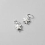 925 Silver Striped Star Charms for DIY Necklace Decoration