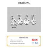 925 Sterling Silver Chinese Words Charms DIY Necklace Decoration