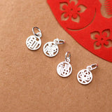 925 Sterling Silver Chinese Words Charms DIY Necklace Decoration