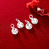 925 Sterling Silver Chinese Words Charms DIY Necklace Decoration