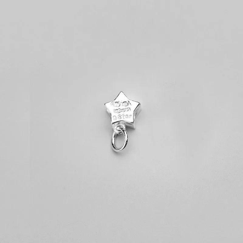 925 Silver Stars & Letter Charms DIY Necklace Decoration Gift