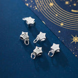 925 Silver Stars & Letter Charms DIY Necklace Decoration Gift