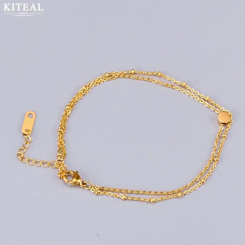Hot Double Strand Golden Bean Foot Chain Anklets