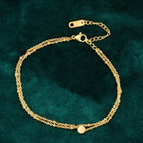 Hot Double Strand Golden Bean Foot Chain Anklets