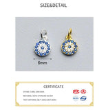 925 Silver Round Zircon Charms Bracelet DIY Jewelry Accessory