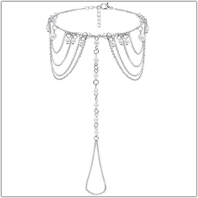 Boho Silver Tassel Toe Anklet