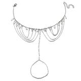 Boho Silver Tassel Toe Anklet