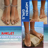 Boho Silver Tassel Toe Anklet