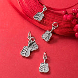 925 Sterling Silver Thai Banana Fan Charms Necklace DIY Jewelry Gift