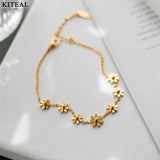 18KGP Plated Female Anklet Flowers Daisies Ankle Bracelet