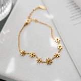 18KGP Plated Female Anklet Flowers Daisies Ankle Bracelet