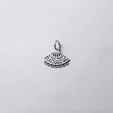 925 Sterling Silver Fan Hollow Charm for Women Party Necklace DIY