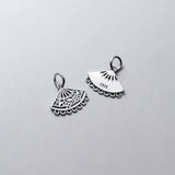 925 Sterling Silver Fan Hollow Charm for Women Party Necklace DIY