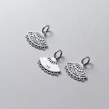 925 Sterling Silver Fan Hollow Charm for Women Party Necklace DIY