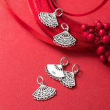 925 Sterling Silver Fan Hollow Charm for Women Party Necklace DIY