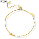 18KGP Plated Anklet Bracelet Love Heart Ankle Jewelry Display