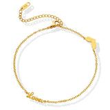 18KGP Plated Anklet Bracelet Love Heart Ankle Jewelry Display