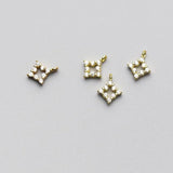 925 Silver Square Zircon Charms for DIY Pendant Decoration