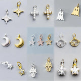 925 Silver Ring Stars Zircon Charms DIY Jewelry Accessory