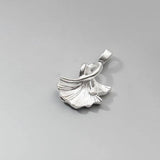 S925 Double Apricot Leaf Pendant Charms for DIY Bracelet Necklace