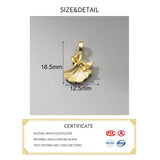 S925 Double Apricot Leaf Pendant Charms for DIY Bracelet Necklace