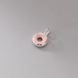 S925 Enamel Multicolor Donut Pendant Charms for Necklace Bracelet