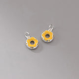 S925 Enamel Multicolor Donut Pendant Charms for Necklace Bracelet