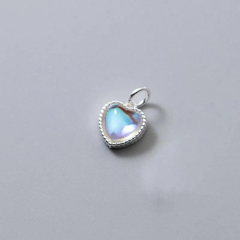 S925 Cat Eye Heart Pendant Charms DIY Bracelet Accessory