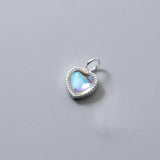 S925 Cat Eye Heart Pendant Charms DIY Bracelet Accessory