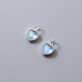 S925 Cat Eye Heart Pendant Charms DIY Bracelet Accessory