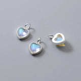 S925 Cat Eye Heart Pendant Charms DIY Bracelet Accessory
