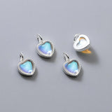S925 Cat Eye Heart Pendant Charms DIY Bracelet Accessory