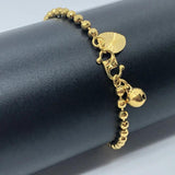 Woman Yellow Bead Bell Anklet Classic Style Length