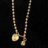 Woman Yellow Bead Bell Anklet Classic Style Length
