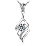 Zircon 925 Silver Pendant Angel Feathers Gift