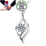 Zircon 925 Silver Pendant Angel Feathers Gift
