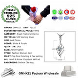 Zircon 925 Silver Pendant Angel Feathers Gift