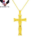 European Fine Bamboo Cross 24KT Pendant Charm