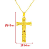 European Fine Bamboo Cross 24KT Pendant Charm