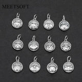 925 Silver Zodiac Signs Pendant Charms DIY Supplies