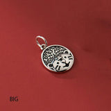 Silver Zodiac Tiger Round Pendant Charms for DIY Necklace