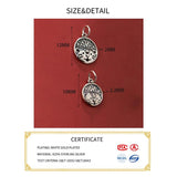 Silver Zodiac Tiger Round Pendant Charms for DIY Necklace