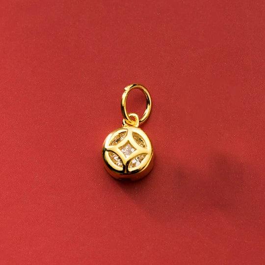 925 Silver Zircon Ancient Coins Pendant DIY Making Supplies
