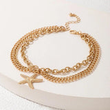 Summer Beach Snake Anklet Starfish Shell Bracelet
