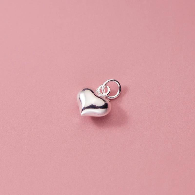 925 Sterling Silver Heart Circle Charms S925 Stamp Pendant