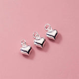 925 Sterling Silver Heart Circle Charms S925 Stamp Pendant
