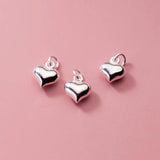 925 Sterling Silver Heart Circle Charms S925 Stamp Pendant