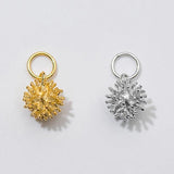 925 Silver Fur Ball Dangle Charms Fancy Decoration Pendant DIY Gift