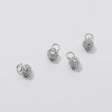 925 Silver Fur Ball Dangle Charms Fancy Decoration Pendant DIY Gift
