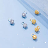 925 Silver Fur Ball Dangle Charms Fancy Decoration Pendant DIY Gift